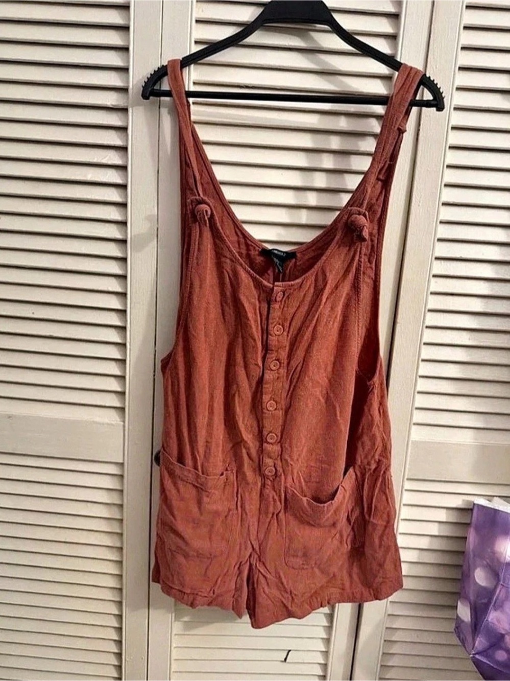 Forever 21 Brown Cotton Romper Size Medium Like New